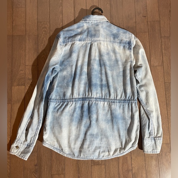 Obey Light Blue Blend Button Down Shirt, Size Medium, Includes Interior Ties - Picture 4 of 6